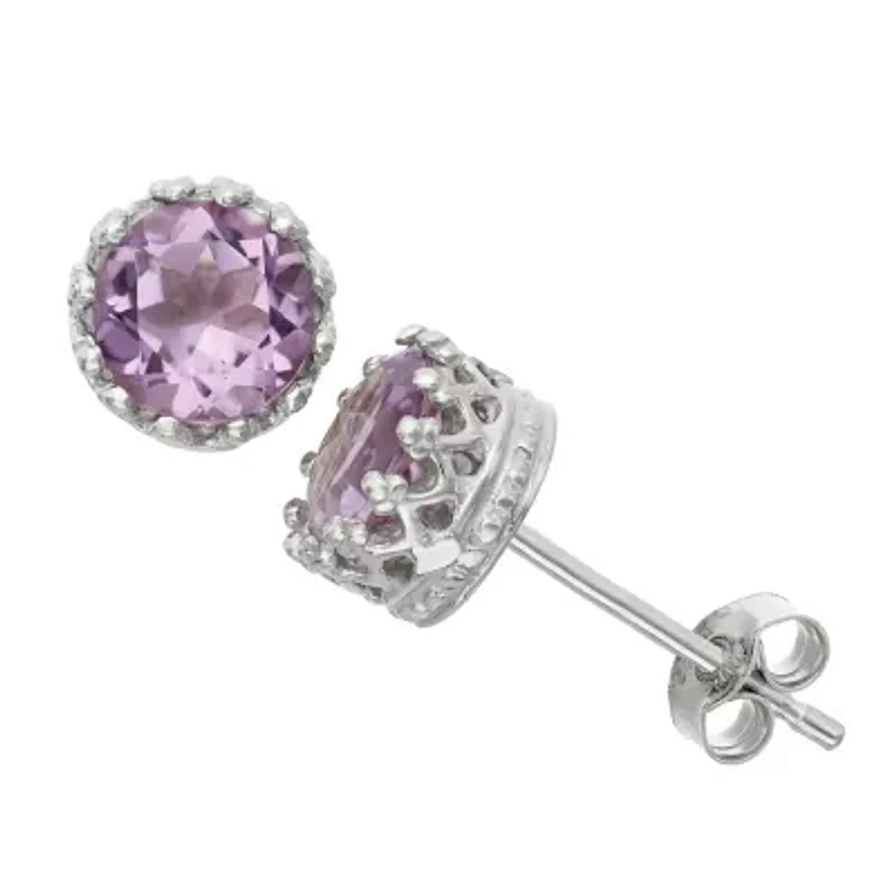 Genuine Amethyst Sterling Silver Earrings