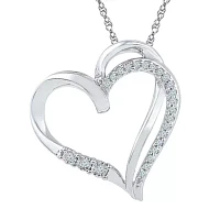 Womens / CT. T.W. Natural White Diamond 10K Gold Heart Pendant Necklace