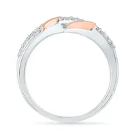 Womens 1/ CT. T.W. Natural White Diamond 10K Gold Over Silver Heart Cocktail Ring