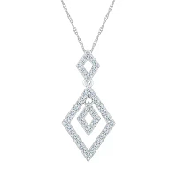 Womens / CT. T.W. Natural White Diamond 10K White Gold Diamond Pendant Necklace