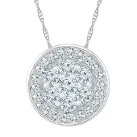 Womens / CT. T.W. Natural White Diamond 10K White Gold Round Pendant Necklace