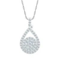 Womens / CT. T.W. Mined White Diamond 10K White Gold Pear Pendant Necklace