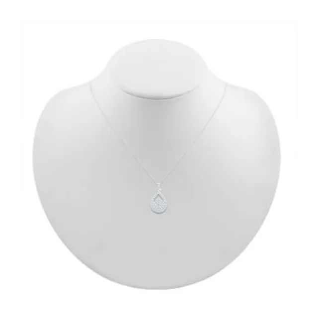 FINE JEWELRY Womens / CT. T.W. Mined White Diamond 10K White Gold Pear Pendant  Necklace | Plaza Las Americas