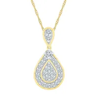 Womens / CT. T.W. Mined White Diamond 10K White Gold Pear Pendant Necklace