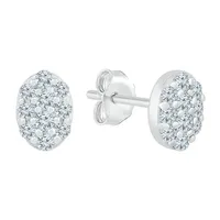 3/8 CT. T.W. Mined White Diamond 10K White Gold 7.1mm Stud Earrings