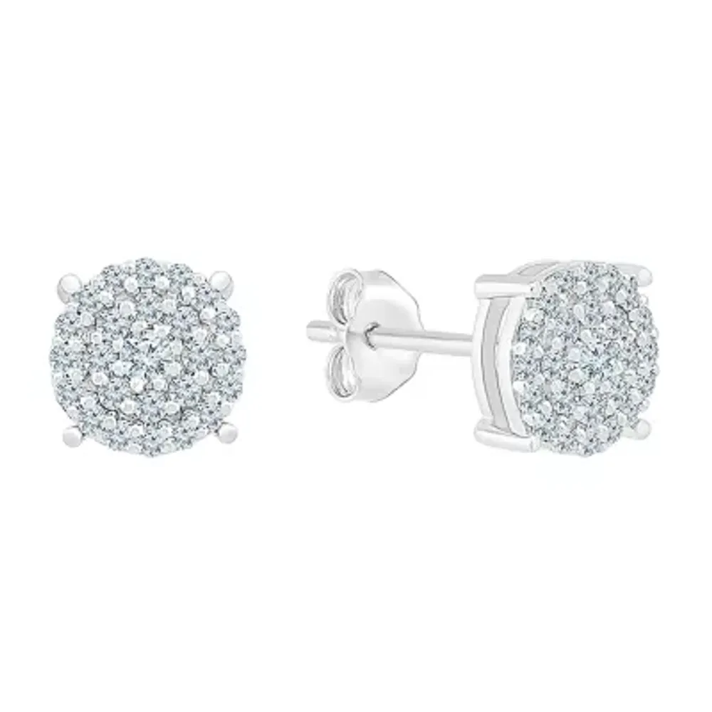 1/4 CT. T.W. Natural White Diamond 10K White Gold 5.9mm Stud Earrings