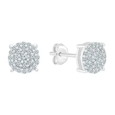 1/4 CT. T.W. Natural White Diamond 10K White Gold 5.9mm Stud Earrings