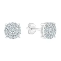 1/4 CT. T.W. Natural White Diamond 10K White Gold 5.9mm Stud Earrings