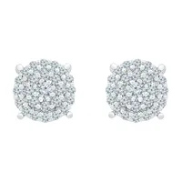 1/4 CT. T.W. Natural White Diamond 10K White Gold 5.9mm Stud Earrings