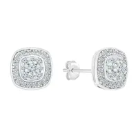 1/2 CT. T.W. Natural White Diamond 10K White Gold 9.9mm Stud Earrings