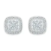 1/2 CT. T.W. Natural White Diamond 10K White Gold 9.9mm Stud Earrings