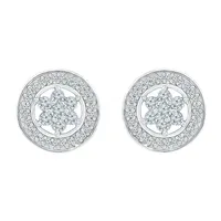 1/4 CT. T.W. Natural White Diamond 10K White Gold 9mm Stud Earrings