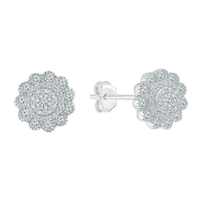 3/8 CT. T.W. Natural White Diamond 10K White Gold 9.2mm Stud Earrings