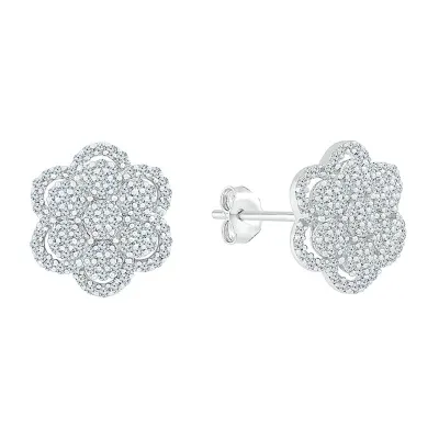 1/3 CT. T.W. Natural White Diamond 10K White Gold 11.5mm Stud Earrings