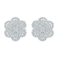 1/3 CT. T.W. Mined White Diamond 10K White Gold 11.5mm Stud Earrings