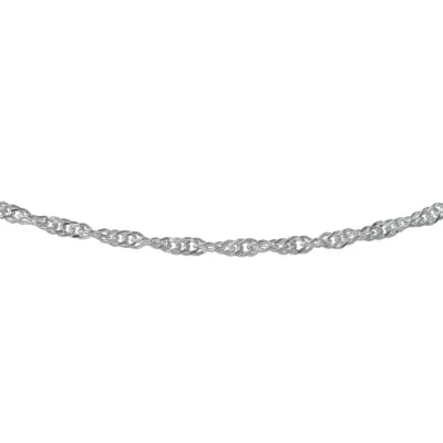 Made Italy Sterling Silver Solid Singapore Chain Necklace