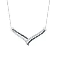 Womens 1/ CT. T.W. Mined Diamond Sterling Silver Chevron Necklaces