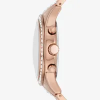 Relic By Fossil Womens Multi-Function Crystal Accent Rose Goldtone Bracelet Watch Zr15991