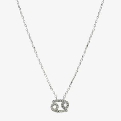Sparkle Allure Zodiac Womens Cubic Zirconia Pure Silver Over Brass 16 Inch Pendant Necklace