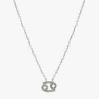 Sparkle Allure Zodiac Womens Cubic Zirconia Pure Silver Over Brass 16 Inch Pendant Necklace