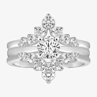 Womens 1 CT. T.W. Natural White Diamond 14K Gold Ring Guard