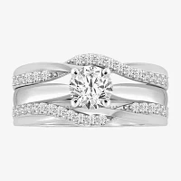 Womens 1/3 CT. T.W. Natural White Diamond 14K Gold Wedding Ring Guard