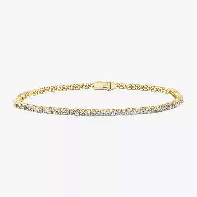 Mens 1 CT. T.W. Natural White Diamond 10K Gold 8 1/2 Inch Tennis Bracelet