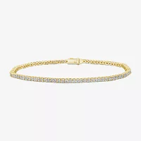 1 CT. T.W. Natural White Diamond 10K Gold 8 1/2 Inch Tennis Bracelet