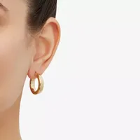 Made in Italy Womens 14K Gold 15mm Hoop Earrings