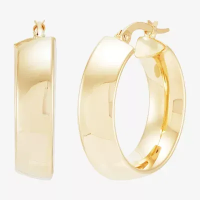 Made in Italy Womens 14K Gold 15mm Hoop Earrings