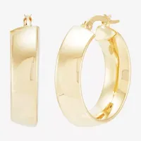 Made in Italy Womens 14K Gold 15mm Hoop Earrings