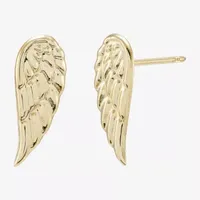 14K Gold Wing Drop Earrings