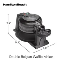 Hamilton Beach Double Belgian Waffle Maker With Removable Plates