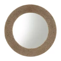 Madison Park Cove Round Jute Decorative Wall Mirror