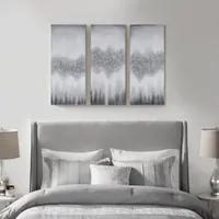 Madison Park Glitter Luminous Hand Painted 3pc Set Canvas Art