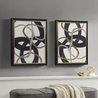 Madison Park Moving Midas Gold Foil Abstract Framed 2-pc. Canvas Art