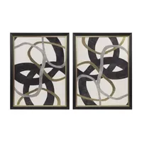 Madison Park Moving Midas Gold Foil Abstract Framed 2-pc. Canvas Art