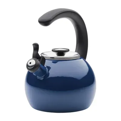 Circulon Enamel On Steel 2-Qt. Whistling Induction Tea Kettle with Flip-Up Spout