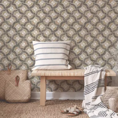 Tempaper Grasscloth Fan Peel & Stick Wallpaper