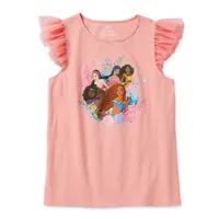 Disney Collection Little & Big Girls Crew Neck Sleeveless The Little Mermaid Ariel Graphic T-Shirt