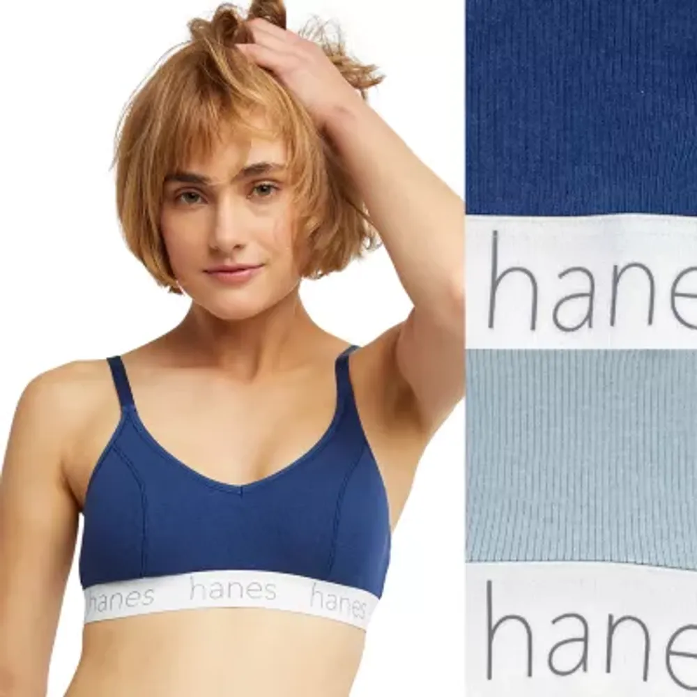 Hanes Originals Ultimate Stretch Cotton Women's Triangle Bralette, 2-Pack DHO101