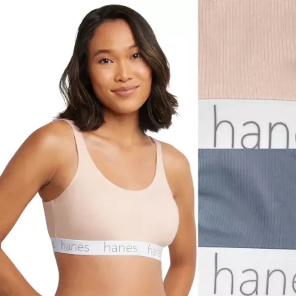 Hanes Originals Ultimate Stretch Cotton Women's Scoopneck Bralette, 2-Pack DHO102