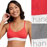 Hanes Originals Ultimate Stretch Cotton Women's Triangle Bralette, 2-Pack DHO101