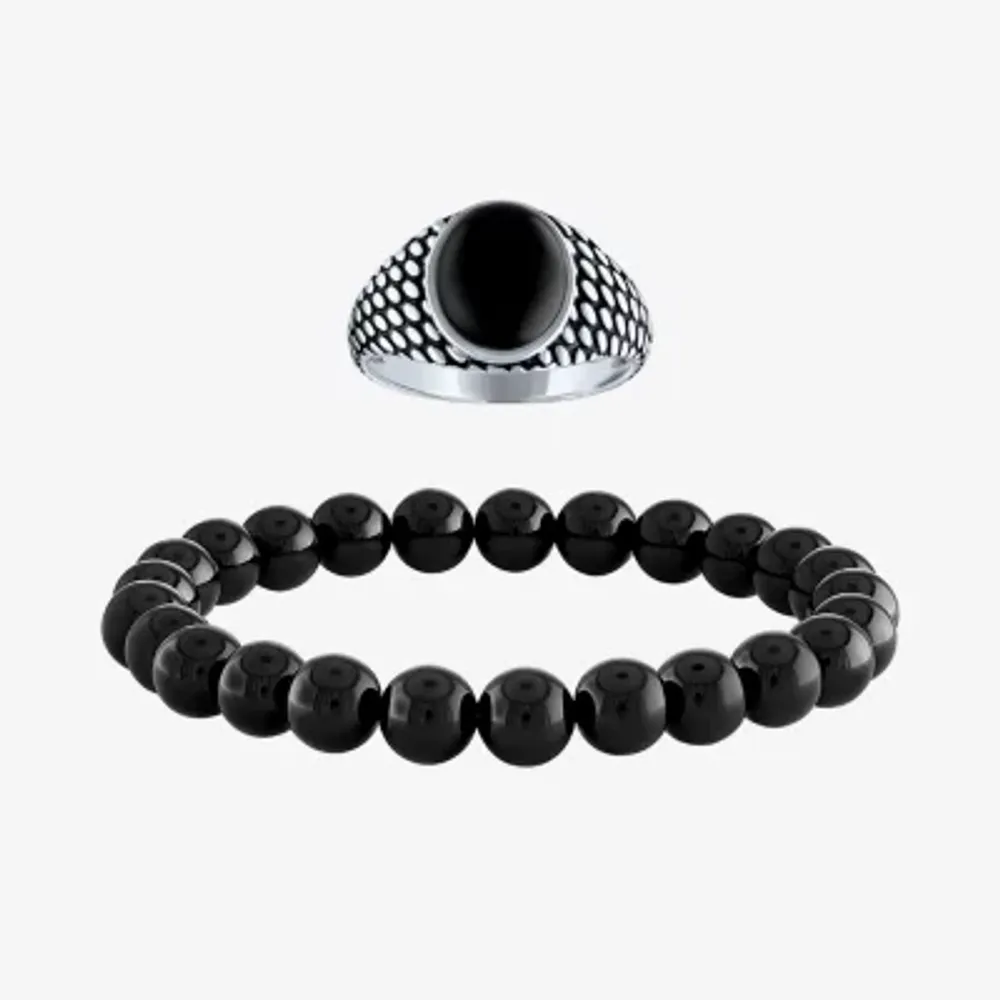 Genuine Black Onyx Sterling Silver 2-pc. Jewelry Set