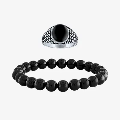 Genuine Black Onyx Sterling Silver 2-pc. Jewelry Set