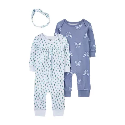 Carter's Baby Girls Long Sleeve 3-pc. Jumpsuit