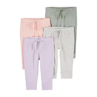 Carter's Baby Girls 4-pc. Straight Pull-On Pants