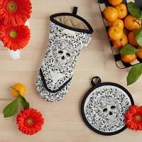 Fiesta Skull Vine 2-pc. Mitt + Pot Holder Set