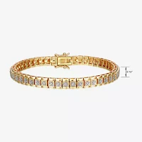 Sparkle Allure Diamond Accent 14K Gold Over Bronze 7.25 Inch Tennis Bracelet