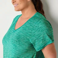 Xersion Womens V Neck Short Sleeve T-Shirt Plus